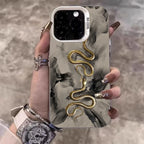 Golden Snake Silver Case for Xiaomi Mi 15 14 13 12 Pro Poco F6 X6