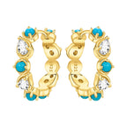 925 Sterling Silver Sparkling Zircon Hoop Earrings Trendy Jewellery Gift