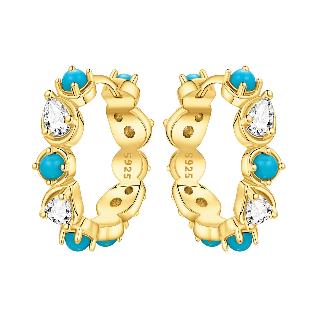 925 Sterling Silver Curled Grass Pattern Flower Hoop Earrings Women's Jewellery