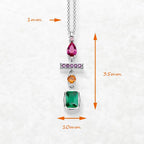 Geometrical Shapes Mix Necklace 925 Sterling Silver Classic Jewellery Gift