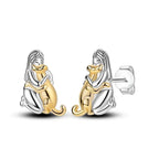 925 Sterling Silver Cats Dogs Animals Hoop Ear Studs Anniversary Gift