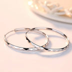 925 Sterling Silver 5cm Big Circle Hoop Earrings Women Luxury Party Jewellery