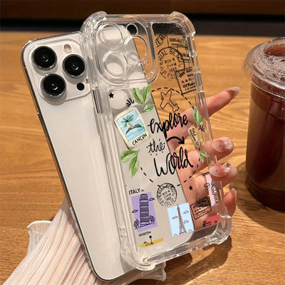 World Travel Clear Case for iPhone 16 15 14 13 12 11 Pro Max SE