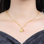 Original 925 Sterling Silver 18K Gold Heart Lock and Key Necklace Y-shaped Chain Necklace For Women Memorial Prayer Jewelry Gift