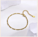 Handmade Clavicle Chain Bracelet for Women, Chic Stainless Steel Link Waterproof Jewelry