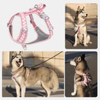 Classic Checkerboard Pattern No-Pull Dog Harness for Medium Large Dogs, Adjustable Padded Vest for Walking, Training, Reflective