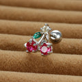 12 Styles Crystal Zircon Mini Fruit Stud Earrings Stainless Steel