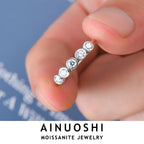 AINUOSHI Original 925 Sterling Silver Rings 3mm Bezel Setting Moissanite Diamond Ring For Women Eternity Finger Jewellery Gift