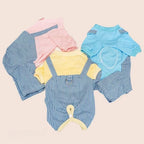 All-Season Soft Pet Shirt Puppy Kitten Breathable Cotton Striped Outfit