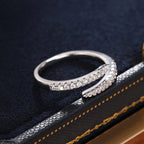 925 Sterling Silver Trendy Circle Finger Rings for Women Dazzling CZ Adjustable Ring Daily Wear Stackable Accessory Fine Jewelry