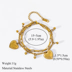 Gold Colour Starfish Moon Star Stainless Steel Charm Bracelet Trendy