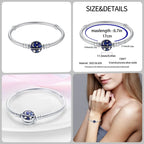 925 Silver 17-20CM Heart Pave Zirconia Original Bracelets Infinity Bracelet Fit DIY Charms Bead Birthday Jewelry Gifts Hot Sale
