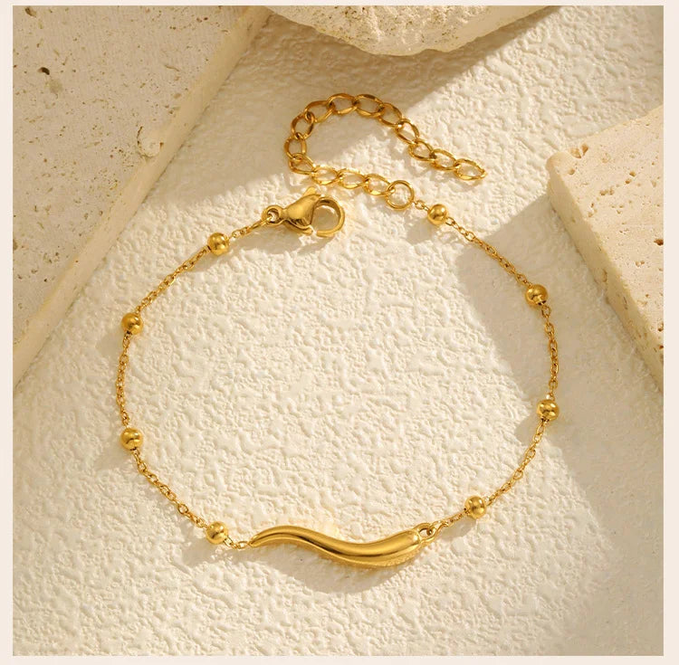 Italian Horn Satellite Chains Bracelet for Women, Stainless Steel Thin Link, Nickel-free Hypoallergenic Jewelry Gifts