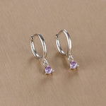 Simple Multicolor Stone Gold Colour Metal Small Dangle Earring