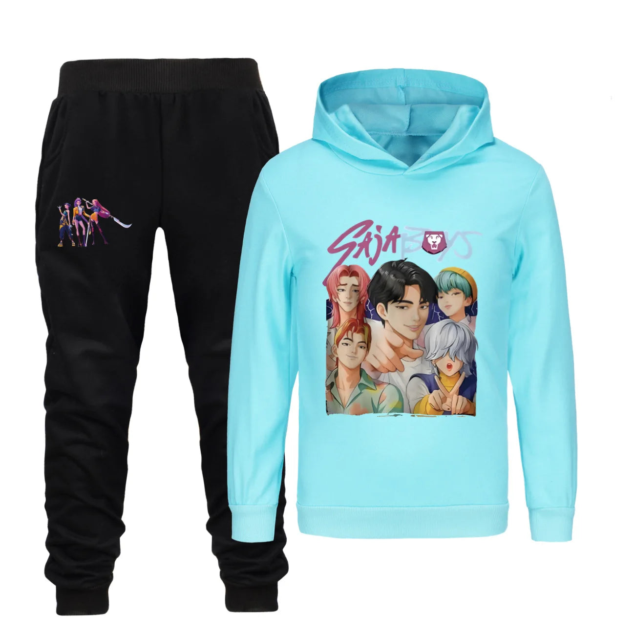 Spring Kids Kpop Demon Hunters Hoodie & Pants Set Rumi Mira Zoey Tracksuit