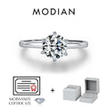 MODIAN 1CT Moissanite Lab Diamond Ring For Women 925 Sterling Silver Wedding Engagement Platinum Plated Fine Jewelry