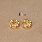 8mm Stainless Steel Minimal Hoop Earrings Zirconia Helix Tragus
