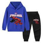 Kids Spiderman Printed Thin Sweatshirt & Sweatpants 2pcs Hooded Tracksuit