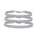 6mm Waterproof Mesh Link Chain Bracelet For Women, 18k Gold Plated Stainless Steel Adjustable, Non Tarnish Jewelry 17cm-21cm