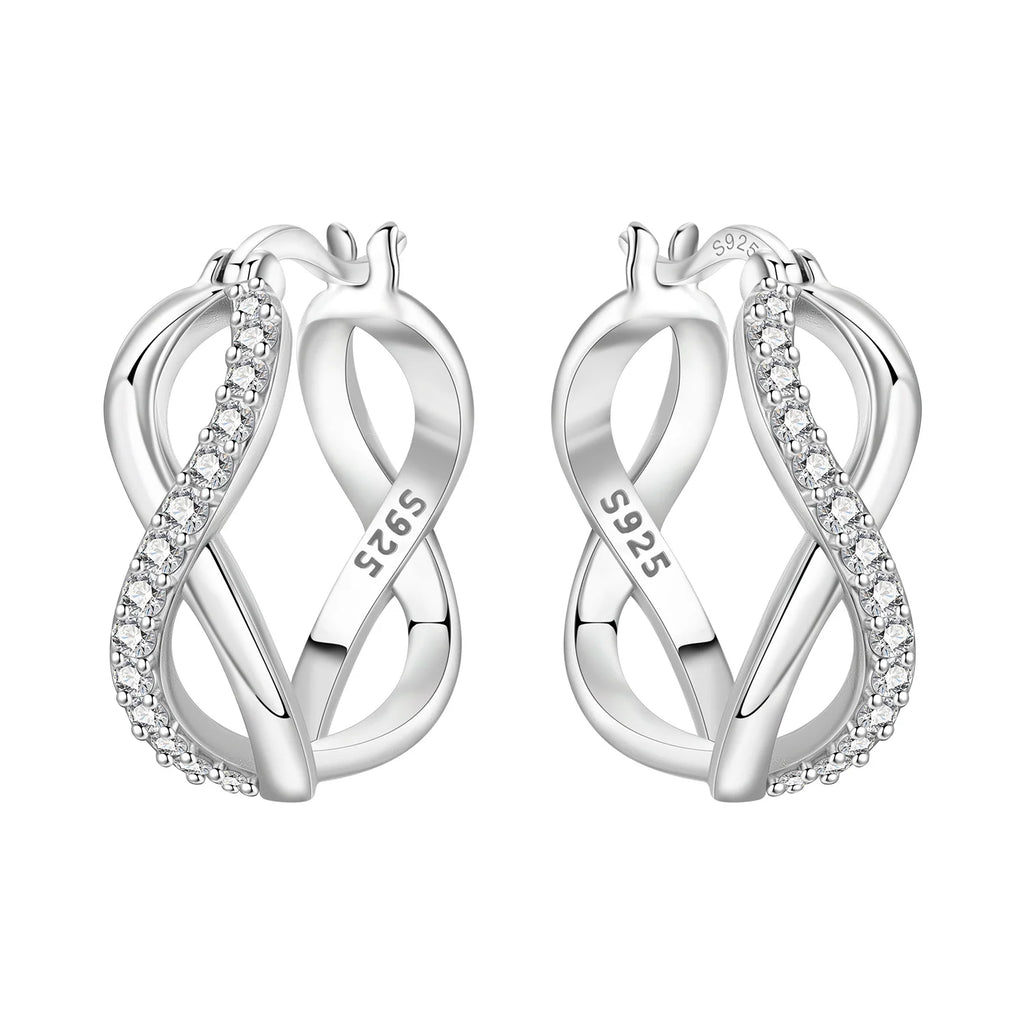 925 Sterling Silver Curve Weaving Large Circle Versatile Hoop Earrings Gift