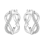 925 Sterling Silver Retro Grass Pattern Versatile Hoop Earrings Birthday Gift