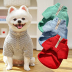 Half Zip Pet Sweater Winter Clothes Hairless Cat Small Medium Dog Pullover