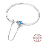 925 Sterling Silver Forever Love Peach Heart Bracelets Star Moon Airplane Earth Bracelets For Women Fit DIY Charms Party Jewelry