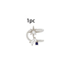 New Trend Cubic Zirconia Long Tassel Drop Earrings Star Moon Chain