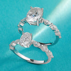 2CT Full Moissanite Engagement Ring Oval Marquise Cut Diamond 925 Sterling Silver GRA Certified