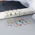 2PC Stainless Steel Cubic Zirconia Small Hoop Earrings Helix Tragus