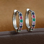 Stainless Steel Colourful Zirconia Huggie Minimal Hoop Earrings