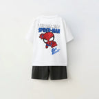 Spiderman Print Boys Short Sleeve Suit Summer Kids T-Shirt & Shorts 2pc Set