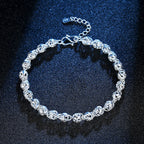 Classic Flat Sideways Chain Bracelet 925 Sterling Silver Men Women Jewellery