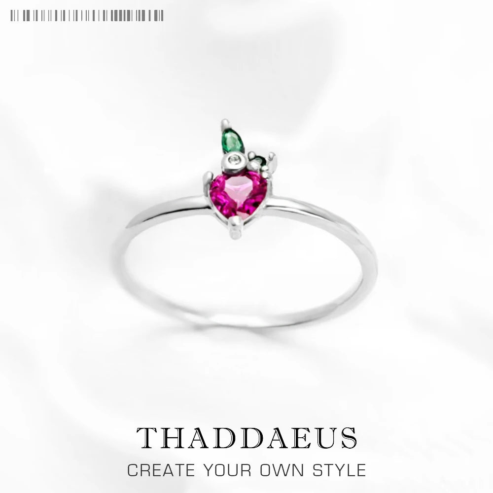 Strawberry Love Ring 925 Sterling Silver Cute Fancy Jewellery Gift for Girls
