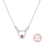 925 Sterling Silver Luminous Firefly Heart Shaped Zircon Pendant Necklace For Women Fashion Anniversary Birthday Jewelry Gifts