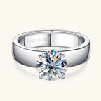 2 Carat Moissanite Solitaire Wedding Engagement Ring 100% 925 Silver Certified