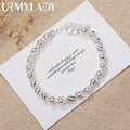 Hollow Ball Chain Bracelet 925 Sterling Silver Women Fashion Wedding Gift