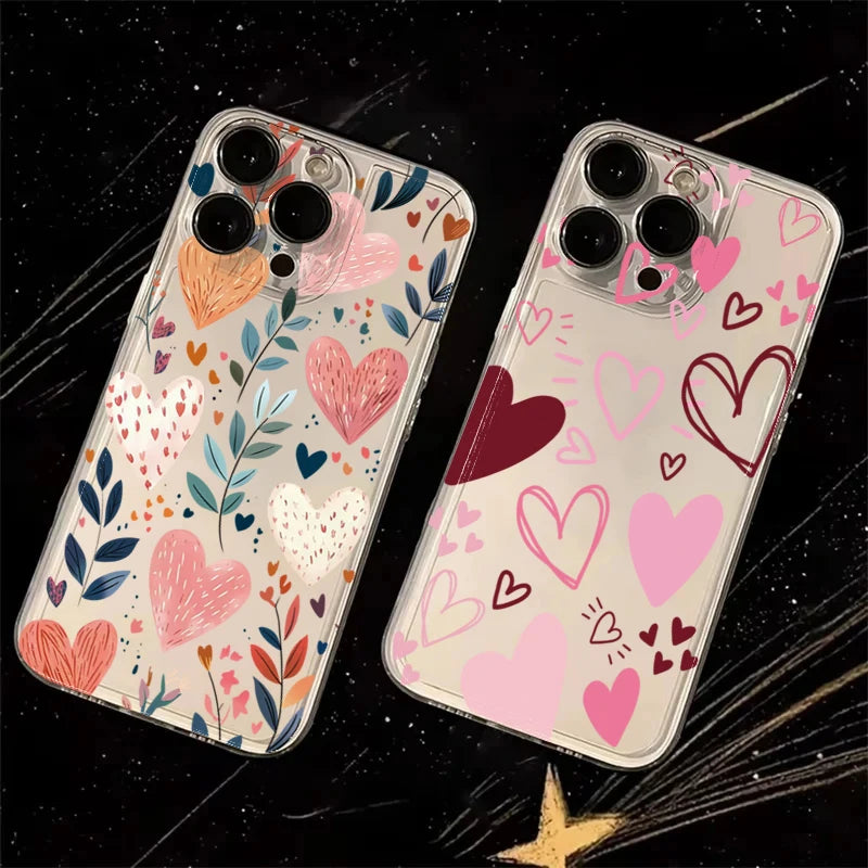 Love Heart Leaves Moon Case for Redmi Note 14 13 12 11 Pro Plus 12S 13C 14C