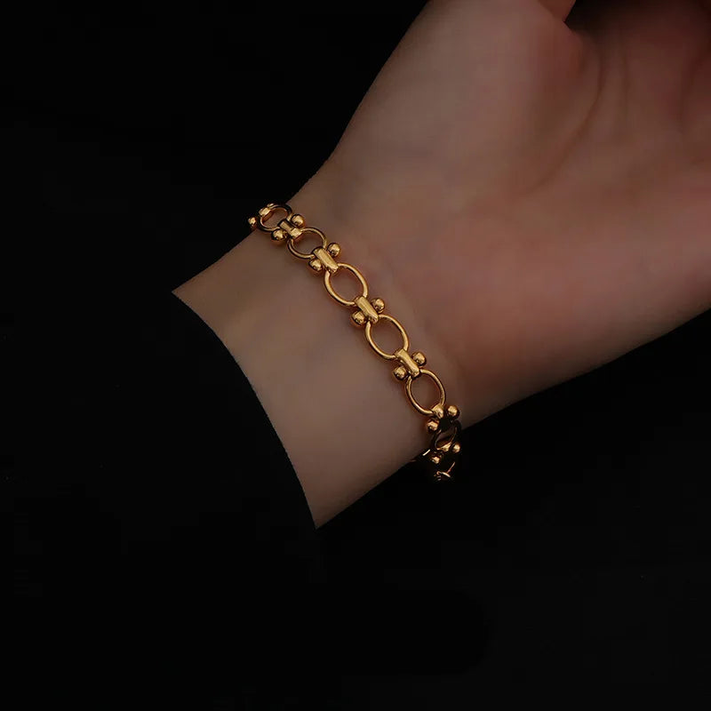 Flower Butterfly Heart Stainless Steel Charm Bracelet Gold Colour