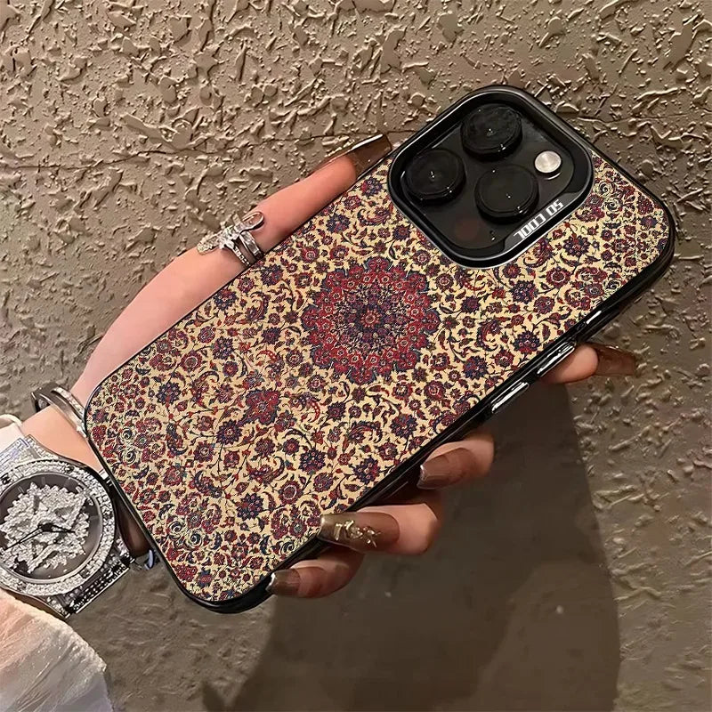 Persian Carpet Electroplate Case for Samsung S25 S24 Ultra S23 A16