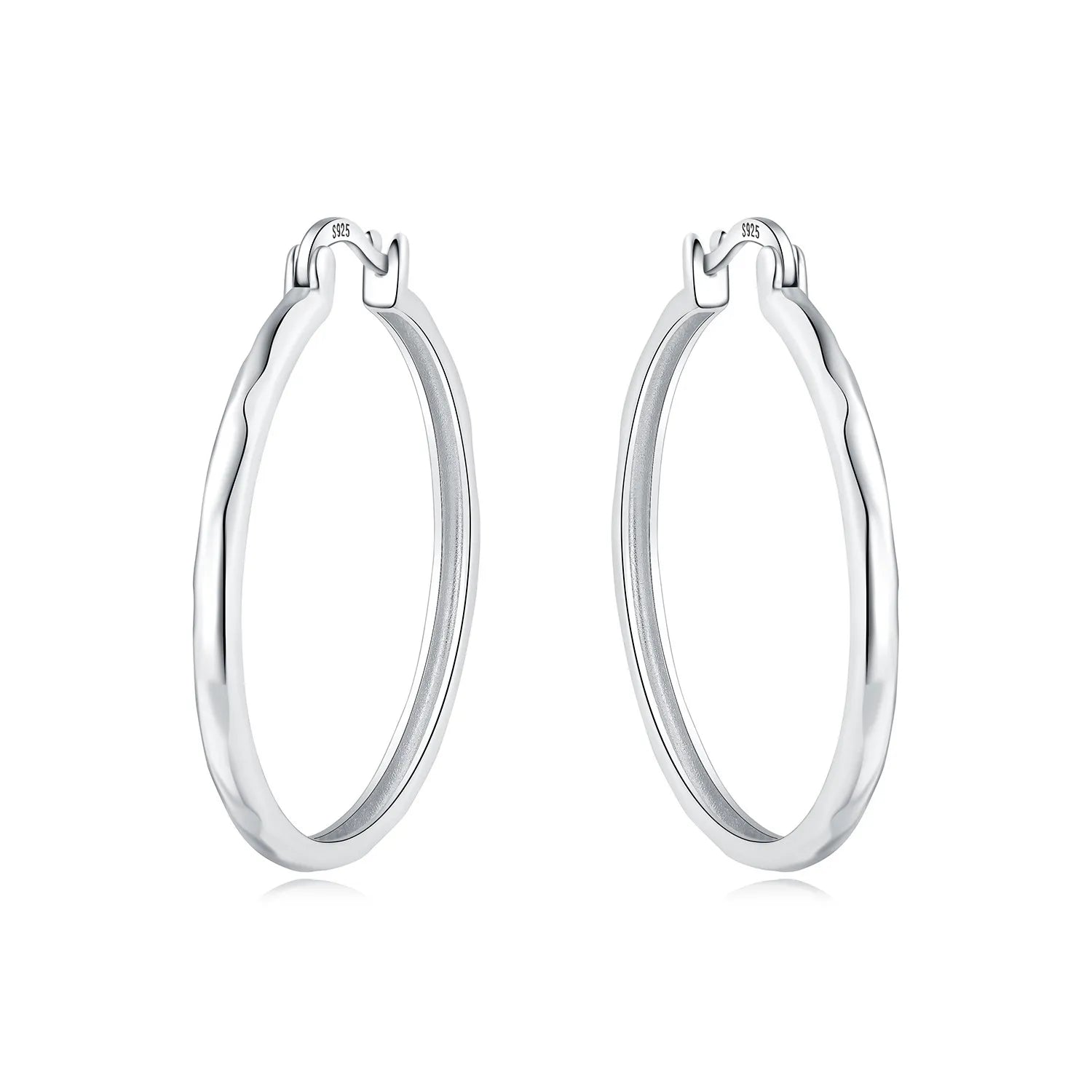 925 Sterling Silver Minimalist Designed Hoop Earrings Fine Birthday Gift
