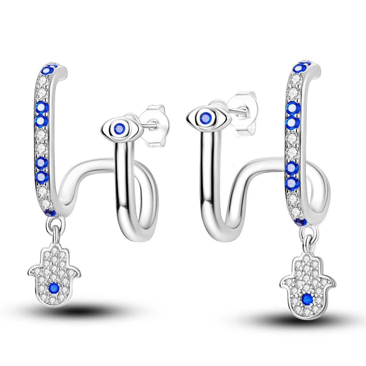 925 Sterling Silver Octagonal Tassel Versatile Hoop Earrings Birthday Gift