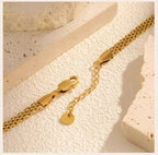 Mesh Link Chain Stainless Steel Bracelet for Women, 3mm/4mm/6mm Gold Plated Italian Chain Wristband Gift Jewelry, Non Tarnis