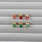 3PCS Stainless Steel Horse Eye Zircon Flowers Cartilage Piercing