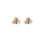 Luxury Geometric Multicolor Zircon Crystal Water Drop Pendant Earrings