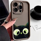 Cute Cartoon Black Cat Case for Samsung Galaxy S24 S23 S22 Ultra S21 FE A55