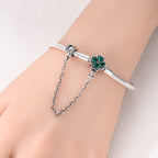 Original 925 Silver Bracelet Original Clover Heart Snake Chain Bracelets Fit Charms Beads Jewelry Gift Diy For Woman Wedding