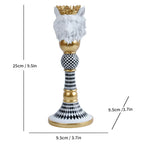 Animal Head Candlestick Resin Holder Horse Eagle Bulldog Monkey Lion Wolf Figurines