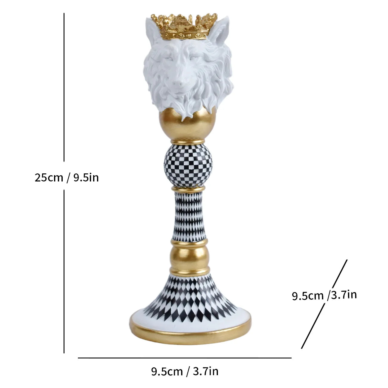 Animal Head Candlestick Resin Holder Horse Eagle Bulldog Monkey Lion Wolf Figurines