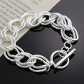 Double Twist Chain Bracelet 925 Sterling Silver Women Wedding Accessories